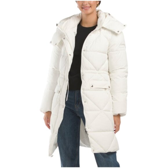 SAM EDELMAN Mixed Quilt Three-quarter Anorak Jacket - Picture 1 of 3